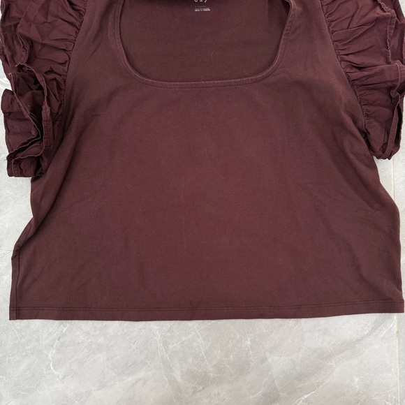 Women’s A New Day Double Flutter Short Sleeve Slim Fit Top Butterfly Ruffle XL - Picture 7 of 15